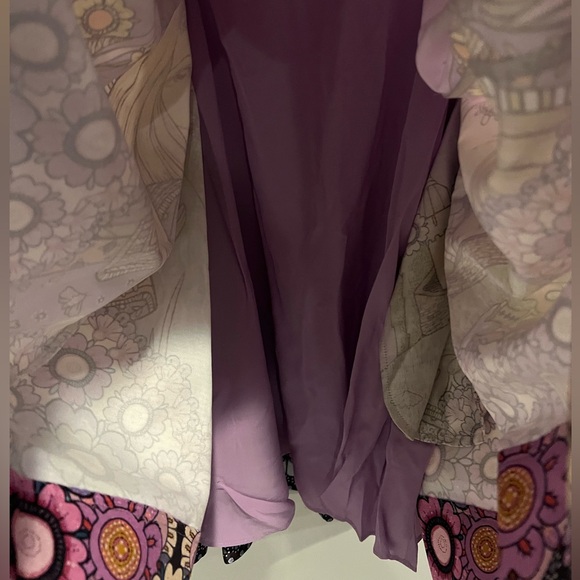 NEW Zimmerman Cosmic Twist Front purple bow ruched sleeve flare dress - Picture 14 of 16